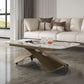 Cross Legs Rectangular Slate Coffee Table with Adjustable Height