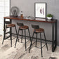 1/4/7 Pieces Industrial Rectangular Pub Table Set Wooden Counter Table with High Stools Clearhalo 'Bar Furniture' 'furn' 'furn_home_bar_bar_sets' 'Furniture' 'Home Bars & Bar Sets' 'home_bar_bar_sets' 'Kitchen & Dining Furniture' 1200x1200_a98850c5-5333-4dcd-8a75-3d4288319084