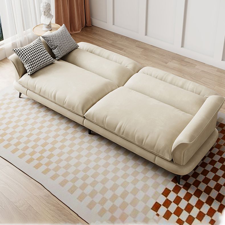 31.49 "Sofá de cuero sintético escandinavo de cuero/lino con brazo acampanado