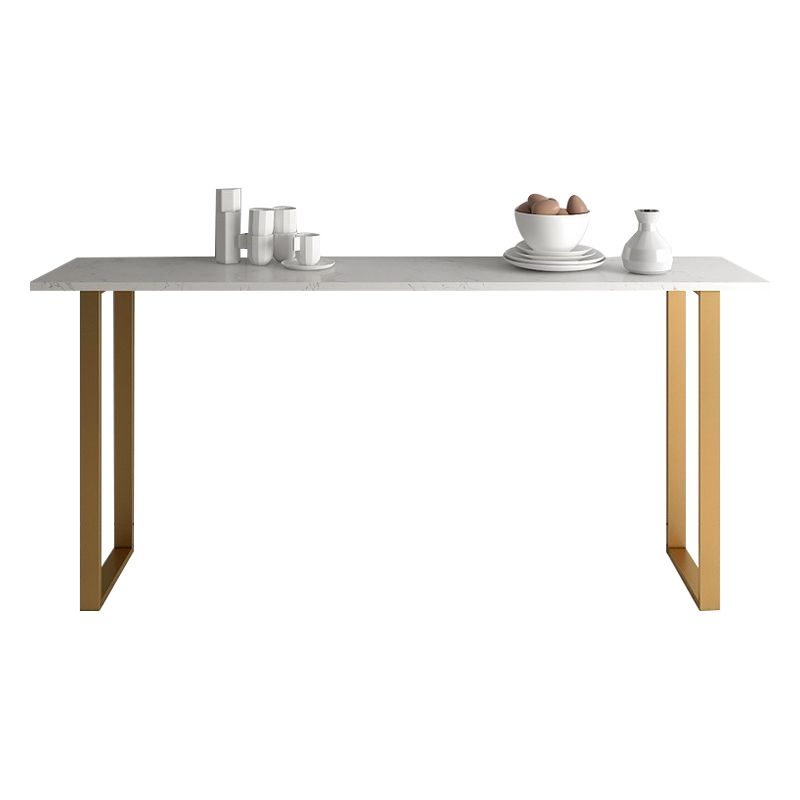 Stone Bar Table Traditional Luxury Rectangle Bar Table with Sled Base in Gold Clearhalo 'Bar Furniture' 'Bar Tables' 'bar_tables' 'furn' 'furn_bar_tables' 'Furniture' 'furniture_bar_tables' 'Kitchen & Dining Furniture' 1200x1200_a9892a94-ea26-46ad-8a5c-75cd68bdfd3f
