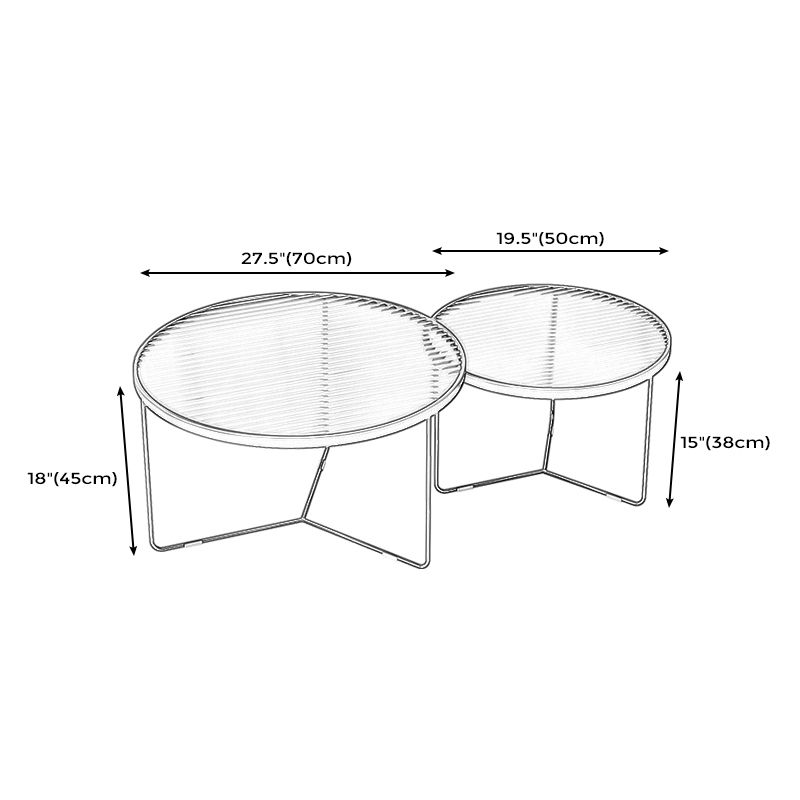Trestle 2 Nesting Coffee Table Modern Tempered Glass 18'' Coffee Table Set Clearhalo 'Coffee & Accent Tables' 'Coffee Tables' 'coffee_tables' 'furn' 'furn_coffee_tables' 'Furniture' 'furniture_coffee_tables' 'Living Room Furniture' 1200x1200_a989baa0-2278-4464-b9df-05c05406bb6b
