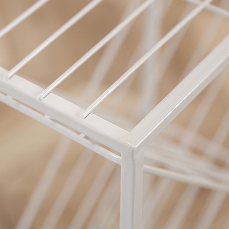 Contemporary Metal Bookcase White Open Bookshelf for Living Room