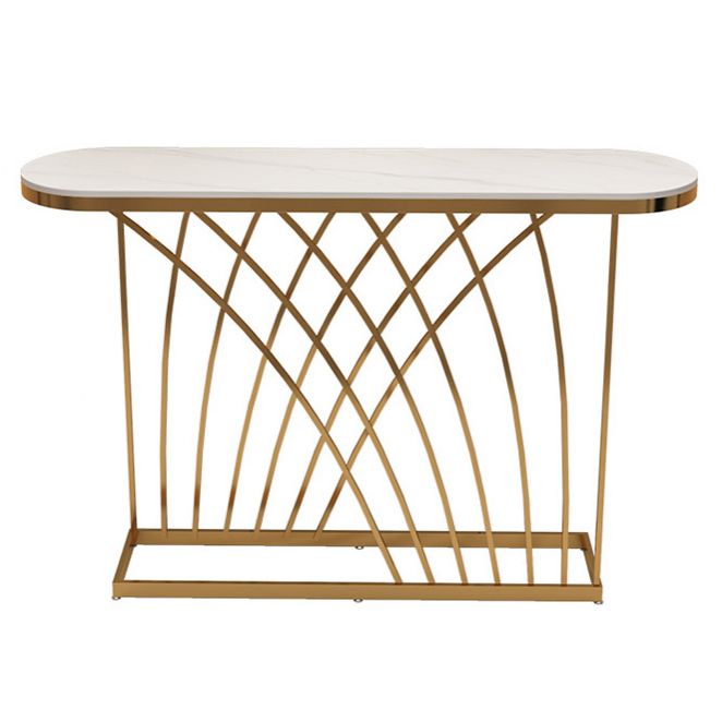 Tavolo da divano console in pietra glam tavolo accento console ovale per hall