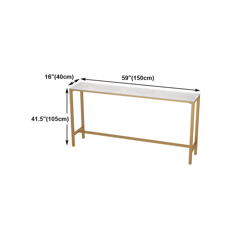 White Stone Bar Table Traditional Luxury Bar Table with Gold Base Clearhalo 'Bar Furniture' 'Bar Tables' 'bar_tables' 'furn' 'furn_bar_tables' 'Furniture' 'furniture_bar_tables' 'Kitchen & Dining Furniture' 1200x1200_a98eb6ff-5aed-4238-ae18-9d96cad41f29