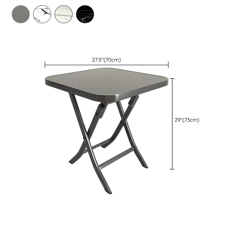 Modern Square Glass Desktop Collapsible Dining Table Metal Legs for Dining Room Clearhalo 'Dining Tables & Seating' 'Dining Tables' 'dining_table' 'furn' 'furn_dining_table' 'Furniture' 'Kitchen & Dining Furniture' 1200x1200_a990a26a-eb7a-4592-9b8b-c5bc493b5f30