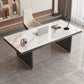 Forme rectangulaire Bureau contemporain Bureau en pierre Tâche de tâche avec 2 jambes en blanc et noir