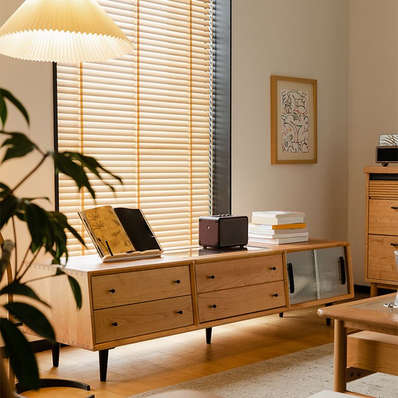 Contemporary Media Console Wooden TV Media Console with 4 Drawers Clearhalo 'furn' 'furn_tv_stands_entertainment_centers' 'Furniture' 'Living Room Furniture' 'TV Stands & Entertainment Centers' 'TV Stands & Media Storage Furniture' 'tv_stands_entertainment_centers' 1200x1200_a994f0f8-1fc9-4e4f-b062-be2dd98a1753