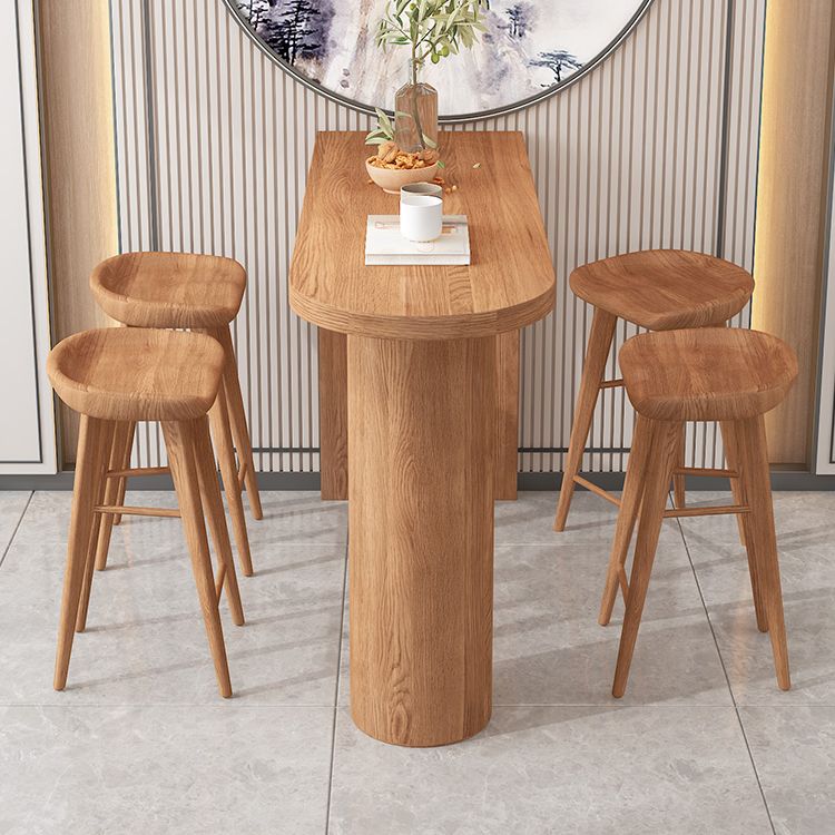 42-inch Height Wood Bar Table Industrial Style Rounded Corners Top Bar Table Clearhalo 'Bar Furniture' 'Bar Tables' 'bar_tables' 'furn' 'furn_bar_tables' 'Furniture' 'furniture_bar_tables' 'Kitchen & Dining Furniture' 'kitchen&dining_furn' 'kitchen' 1200x1200_a99575eb-ae49-41d6-9a66-c57b84360824