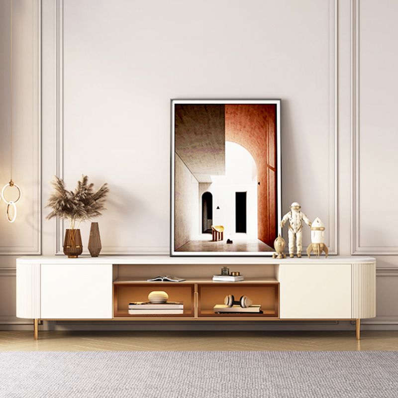 Glam Enclosed Storage Media Console Stone TV Stand for Living Room Clearhalo 'furn' 'furn_tv_stands_entertainment_centers' 'Furniture' 'Living Room Furniture' 'TV Stands & Entertainment Centers' 'TV Stands & Media Storage Furniture' 'tv_stands_entertainment_centers' 1200x1200_a995ce6d-7153-45bd-b94b-2e8c08aad56a