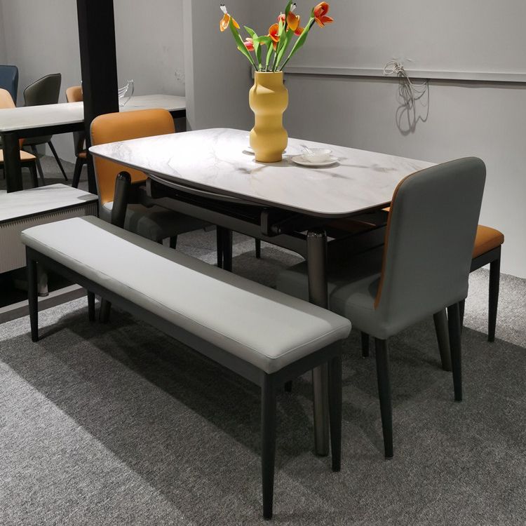 Modern Solid Color Seating Bench Upholstered Bench with Cushioned Clearhalo 'Benches' 'Chairs & Seating' 'furn' 'furn_benches' 'Furniture' 'Living Room Furniture' 1200x1200_a99691c5-2431-4985-a9ef-8a060bbd8463