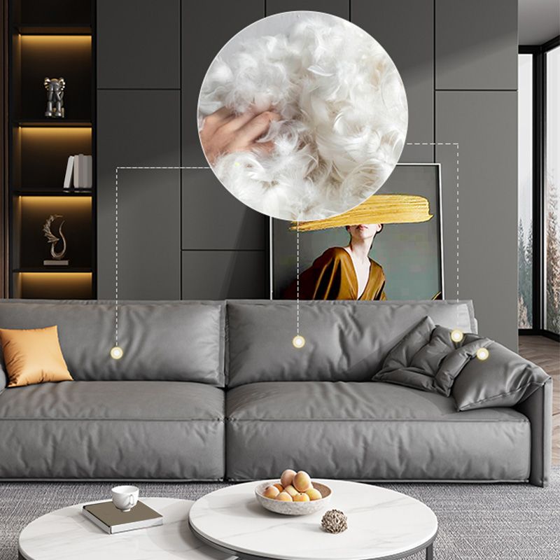 2/3/4人のための灰色の現代標準スクエアアームソファソファ