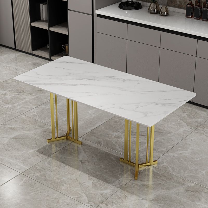 Sintered Stone White Dining Table Traditional Luxury Dining Table with Metal Base Clearhalo ' dining_table' 'Dining Tables & Seating' 'Dining Tables' 'furn' 'furn_dining_table' 'Furniture' 'furniture_dining_table' 'Kitchen & Dining Furniture' 'kitchen&dining_furn' 'kitchen' 'kitchen_dining_table' 1200x1200_a9972b3e-9909-4e46-85ab-ad350ca541be