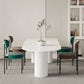 Contemporary White Color Faux Marble Dinner Table with 3 Legs Clearhalo 'Dining Tables & Seating' 'Dining Tables' 'dining_table' 'furn' 'furn_dining_table' 'Furniture' 'Kitchen & Dining Furniture' 1200x1200_a997c96c-4330-4248-af18-c2bdf5a72a8e