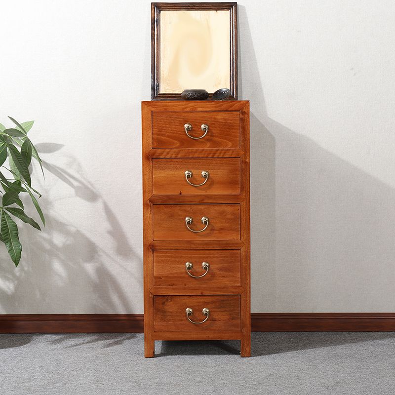 16" W Traditional Style Storage Chest Vertical Wood Combo Dresser with Drawers and Doors