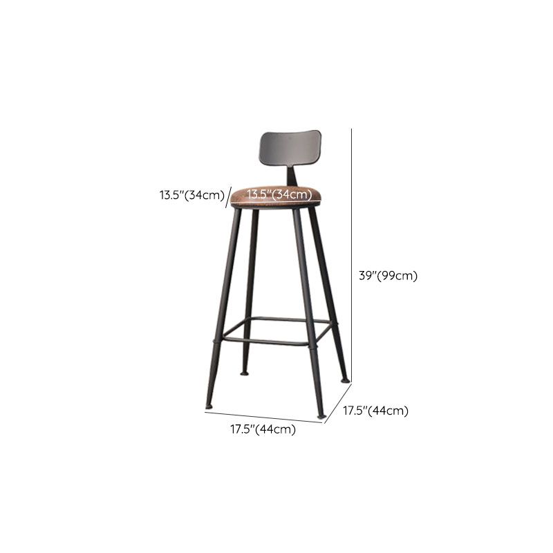 Contemporary Bar Stools Armless Dining Stools with Black Metal Base Clearhalo 'Bar Furniture' 'Bar Stools' 'bar_stools' 'furn' 'furn_bar_stools' 'Furniture' 'Kitchen & Dining Furniture' 1200x1200_a998d0d8-03ea-4aa6-85a4-cd8507e9fc18