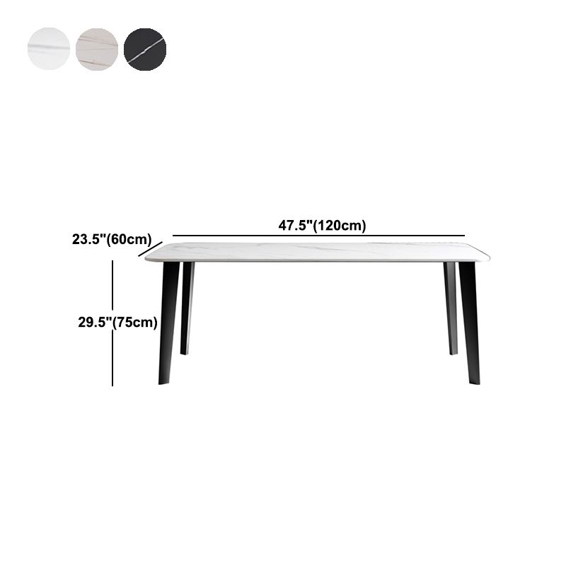 Black Steel 4-foot Table Industrial Rectangle Stone Top Dining Room Table Clearhalo 'Dining Tables & Seating' 'Dining Tables' 'dining_table' 'furn' 'furn_dining_table' 'Furniture' 'furniture_dining_table' 'Kitchen & Dining Furniture' 'kitchen' 'kitchen_dining_table' 1200x1200_a998f60b-dcfe-4f43-8738-d4fc84a8f3da
