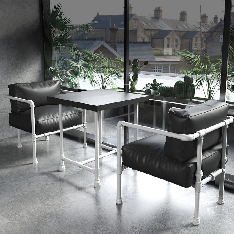 Industrial Style Dining Table Solid Wood Dining Table with Trestle Base Clearhalo 'Dining Tables & Seating' 'Dining Tables' 'dining_table' 'furn' 'furn_dining_table' 'Furniture' 'furniture_dining_table' 'Kitchen & Dining Furniture' 'kitchen' 'kitchen_dining_table' 1200x1200_a999a605-fe42-4709-92ec-d80666c1013d