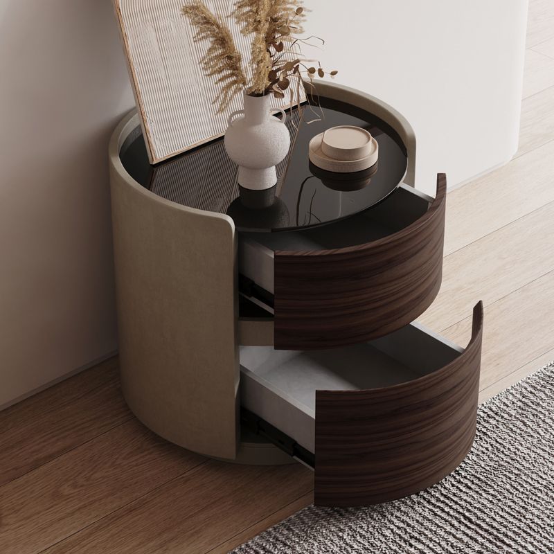 引き出し付きの現代的なベッドサイドキャビネットアンティーク仕上げナイトスタンド