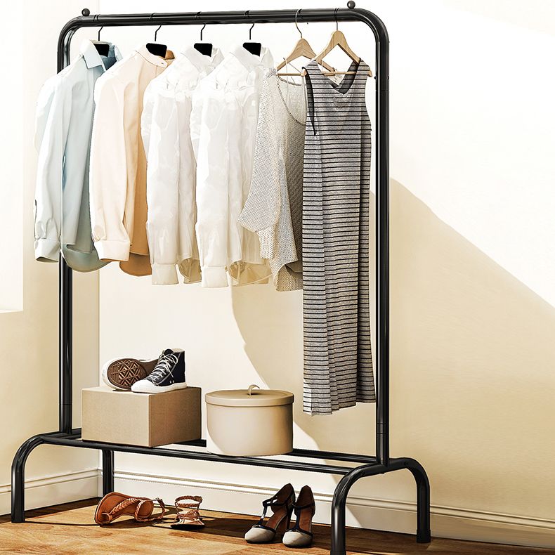 Contemporary Metal Open Armoire Black and White Cabinet with Caster Wheels Clearhalo 'Armoires & Wardrobes' 'armoires_wardrobes' 'Bedroom Furniture' 'furn' 'furn_armoires_wardrobes' 'Furniture' 1200x1200_a99aa59b-a956-4de2-bc89-39db3366d5a9