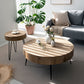 Scandinavian Round Solid Wood Coffee Table Metal 3 Legs/4 Legs Cocktail Table