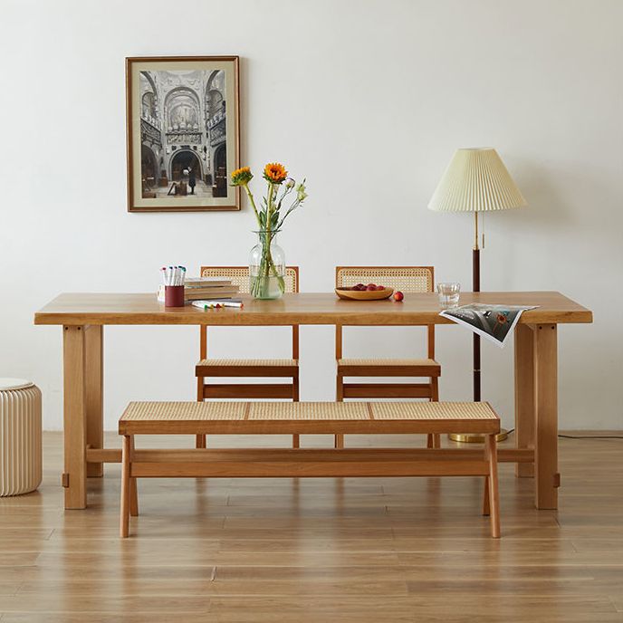 Rectangle Pine Solid Wooden Top Table Modern Dining Table with Acrylic Trestle Base Clearhalo ' dining_table' 'Dining Tables & Seating' 'Dining Tables' 'furn' 'furn_dining_table' 'Furniture' 'furniture_dining_table' 'Kitchen & Dining Furniture' 'kitchen&dining_furn' 'kitchen' 'kitchen_dining_table' 1200x1200_a99bc0de-6dea-4f8d-8a50-52f854f678ce