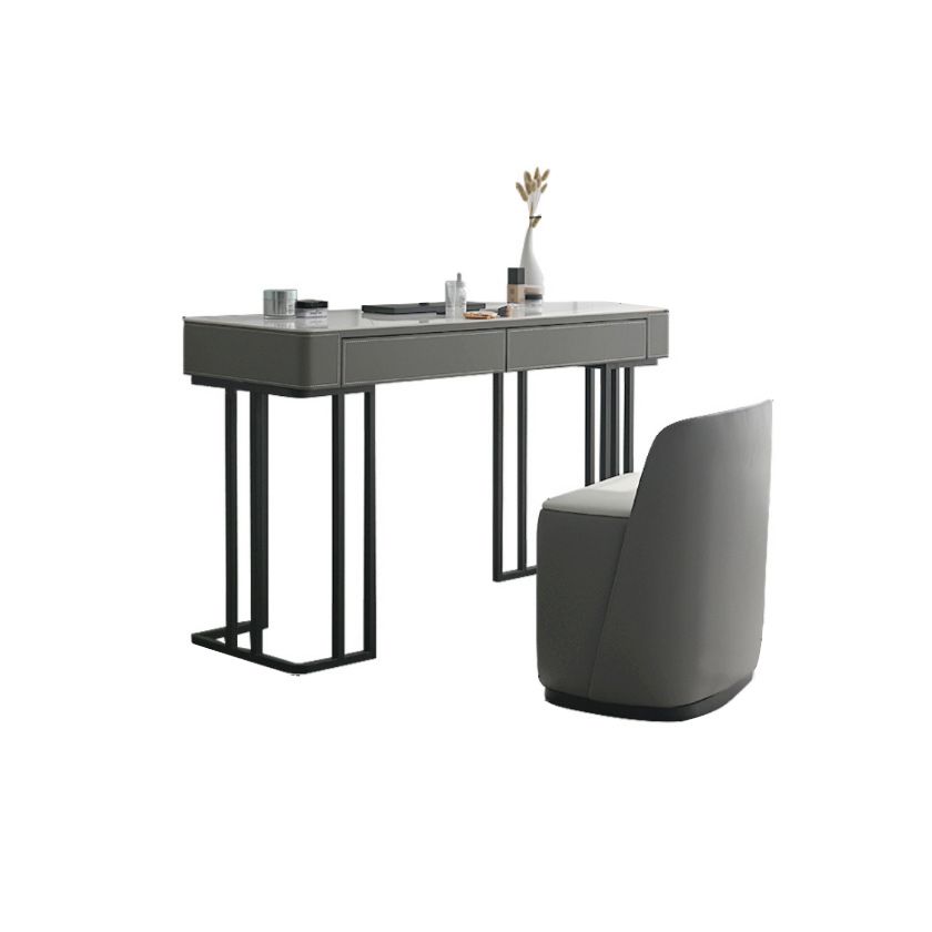 Tavolo da trucco top moderno in pietra con 2 cassetti per la camera da letto