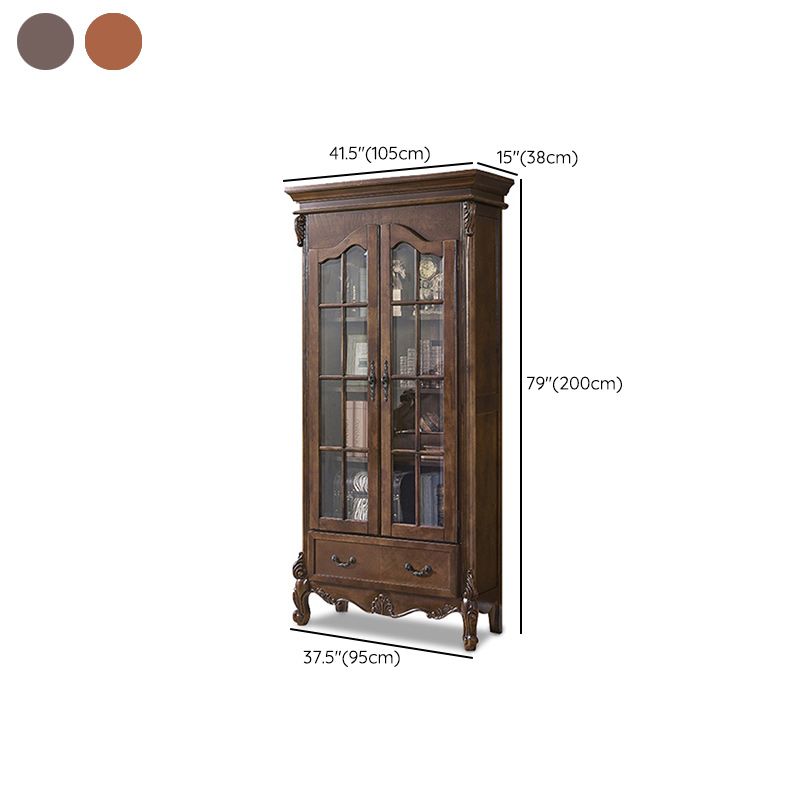Traditional Birch Display Stand Glass Doors Standard Display Cabinet for Living Room Clearhalo 'Display & China Cabinets' 'display_china_cabinets' 'furn' 'furn_display_china_cabinets' 'Furniture' 'Kitchen & Dining Furniture' 1200x1200_a99e2978-adb0-470b-af9a-142de65efd75