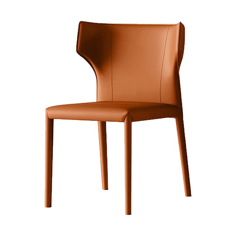 Contemporary Leather Dining Room Chair Armless Wingback Side Chair for Home Use Clearhalo ' kitchen&dining_furn' 'Dining Chairs' 'Dining Tables & Seating' 'dining_chair' 'furn' 'furn_dining_chair' 'Furniture' 'furniture_dining_chair' 'Kitchen & Dining Furniture' 'kitchen' 1200x1200_a99e4856-eaa6-48d9-8cf0-d8f92f9ece8d