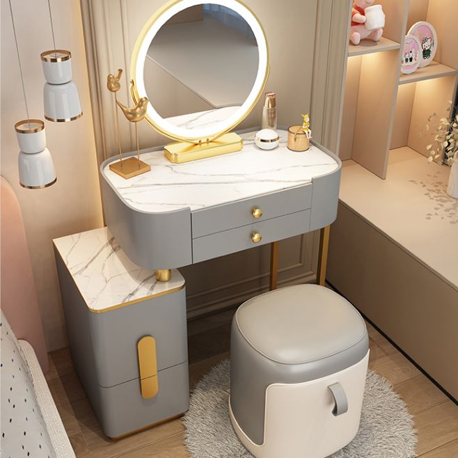 Modern Lighted Mirror Makeup Vanity Desaggio della scrivania Scatola Vanity Set con cassetto