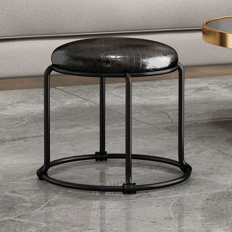 Contemporary Ottoman Fabric Upholstered Solid Color Round Ottoman Clearhalo 'furn' 'furn_ottomans_poufs' 'Furniture' 'Living Room Furniture' 'Ottomans & Poufs' 'ottomans_poufs' 1200x1200_a99ecb9a-1374-415e-b512-e50e4c7fcff2