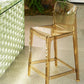 Tabouret de bar intérieur à dos bas en plastique contemporain avec repose-pieds