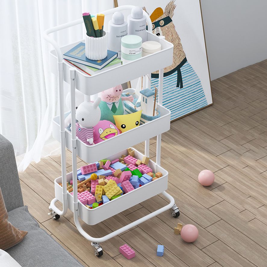 Metal Frame Open Etagere Bookshelf Contemporary Vertical Bookcase with Caster Wheels Clearhalo 'Bookcases' 'furn' 'furn_bookcases' 'Furniture' 'Office Furniture' 1200x1200_a9a20ba6-7987-4520-8853-8b6f6a3d4454