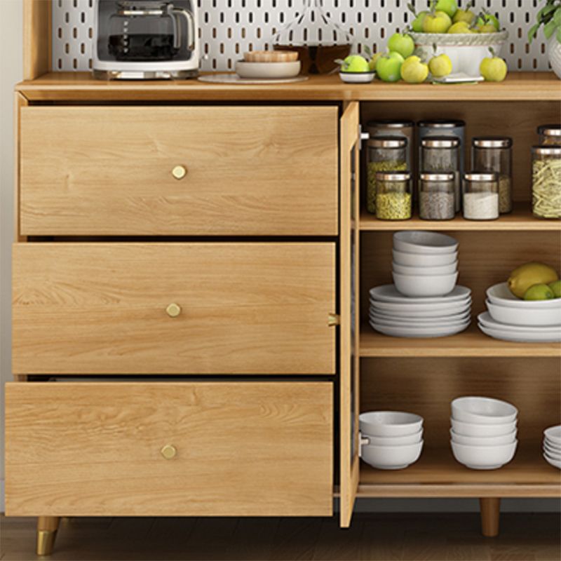 Legno massiccio moderno da pranzo porte di vetro in vetro con cassetti con cassetti