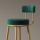 Glam Style Bar-stool Round Counter Bar Stool with Metal Legs