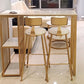Low Back Dining Stools Round Armless Bar Stools with Footrest