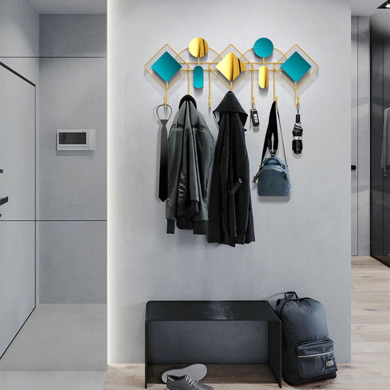壁に取り付けられたコートハンガーモダンメタル7フックコートラック、10.63 "