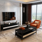 2 - Drawer and 1 - Shelf Coffee Table Rectangular Slate 4 Legs Cocktail Table Clearhalo 'Coffee & Accent Tables' 'Coffee Tables' 'coffee_tables' 'furn' 'furn_coffee_tables' 'Furniture' 'Living Room Furniture' 1200x1200_a9a54a47-44c6-4fc9-82b9-c5b65c90c53f