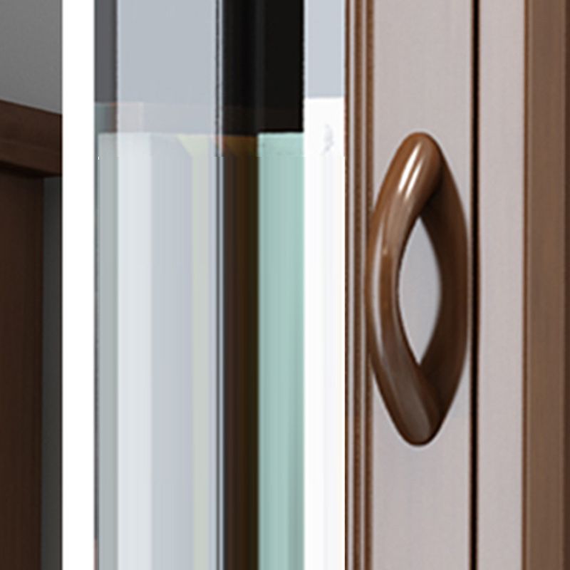 76.8" Tall Solid Wood Accent Cabinet Glass Paned 2 Doors Storage Cabinet Clearhalo 'Cabinets & Chests' 'cabinets_chests' 'furn' 'furn_cabinets_chests' 'Furniture' 'Living Room Furniture' 1200x1200_a9a6469f-2167-4109-b3a2-2a8b87f07ce6