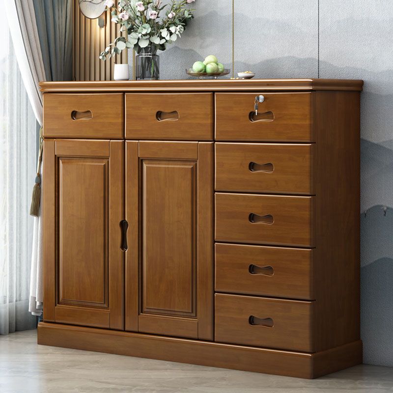 Solid Wood 1/2 - Door Accent Cabinet Mid Century 15.7" D Storage Cabinet with Drawers Clearhalo 'Cabinets & Chests' 'cabinets_chests' 'furn' 'furn_cabinets_chests' 'Furniture' 'Living Room Furniture' 1200x1200_a9a71854-cab8-4a74-ac6c-4863873bd169
