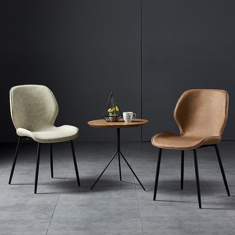 Metal Scandinavian Glam Kitchen Dining Room Chair Wingback Side Chair Clearhalo ' kitchen&dining_furn' 'Dining Chairs' 'Dining Tables & Seating' 'dining_chair' 'furn' 'furn_dining_chair' 'Furniture' 'furniture_dining_chair' 'Kitchen & Dining Furniture' 'kitchen' 1200x1200_a9a8de4d-413a-4518-8bae-87fb38e39d57