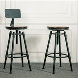 Modern Armless Rotatable Counter Stool Iron Bar Stool with Pedal