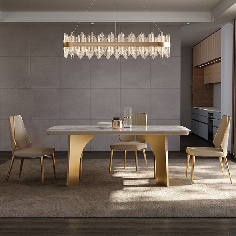 Küche Glam Dining Armless Stuhl Wingback Metallbeinseitenstuhl