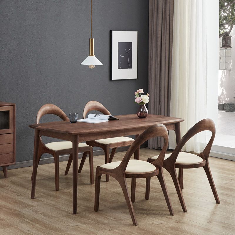 Rectangular Solid Wood Dining Table Modern Natural or Brown Furniture with 4 Legs for Home Clearhalo 'Dining Tables & Seating' 'Dining Tables' 'dining_table' 'furn' 'furn_dining_table' 'Furniture' 'Kitchen & Dining Furniture' 1200x1200_a9ab0e2c-e106-4153-91bf-1a4ce6030c75