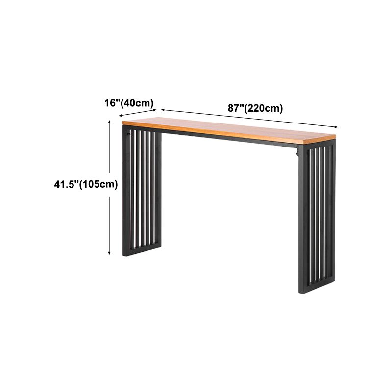 Brown Bar Table in Metal and Wood Indoor Lounge Bar Table for Living Room Clearhalo 'Bar Furniture' 'Bar Tables' 'bar_tables' 'furn' 'furn_bar_tables' 'Furniture' 'furniture_bar_tables' 'Kitchen & Dining Furniture' 1200x1200_a9ab2ea7-d960-4650-90c1-273bd2852c1a