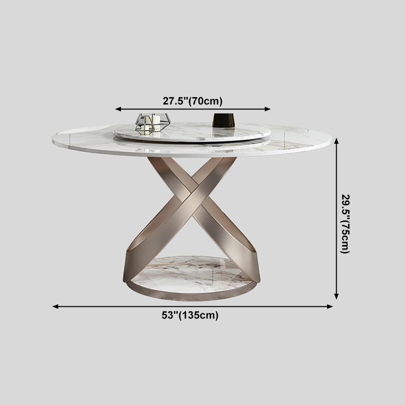 Glam Round Shape White Table Sintered Stone Standard Dining Table with Pedestal Base Clearhalo ' dining_table' 'Dining Tables & Seating' 'Dining Tables' 'furn' 'furn_dining_table' 'Furniture' 'furniture_dining_table' 'Kitchen & Dining Furniture' 'kitchen&dining_furn' 'kitchen' 'kitchen_dining_table' 1200x1200_a9ab65ba-9d2c-4603-89ec-f1a5380e4edd