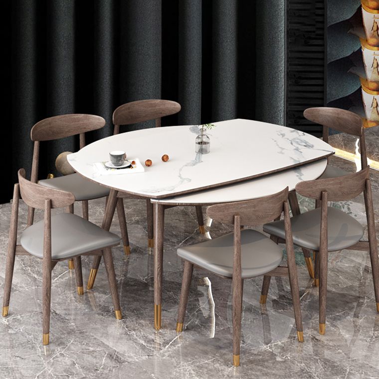 Modern Dining Set 1/4/7 Pieces Folding Dining Table with Open Back Dining Side Chairs Clearhalo 'Dining Room Sets' 'Dining Tables & Seating' 'dining_room_set' 'furn' 'furn_dining_room_set' 'Furniture' 'Kitchen & Dining Furniture' 1200x1200_a9abda02-f864-4852-b053-3d7e4788cc69