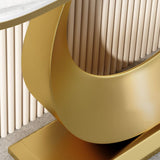 31.5" Tall Stone Console Table Glam Scratch Resistant End Table