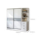 Sliding Wardrobe Armoire with Shelves Engineered Wood Wardrobe Cabinet