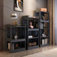 Contemporary Vertical Etagere Bookshelf Gray and Black Rubber Wood Bookshelf Clearhalo 'Bookcases' 'furn' 'furn_bookcases' 'Furniture' 'furniture_bookcases' 'kitchen' 'kitchen_bookcases' 'Living Room Furniture' 'Office Furniture' 1200x1200_a9ae8d7e-2be2-41e9-89e6-5dd093c1674f