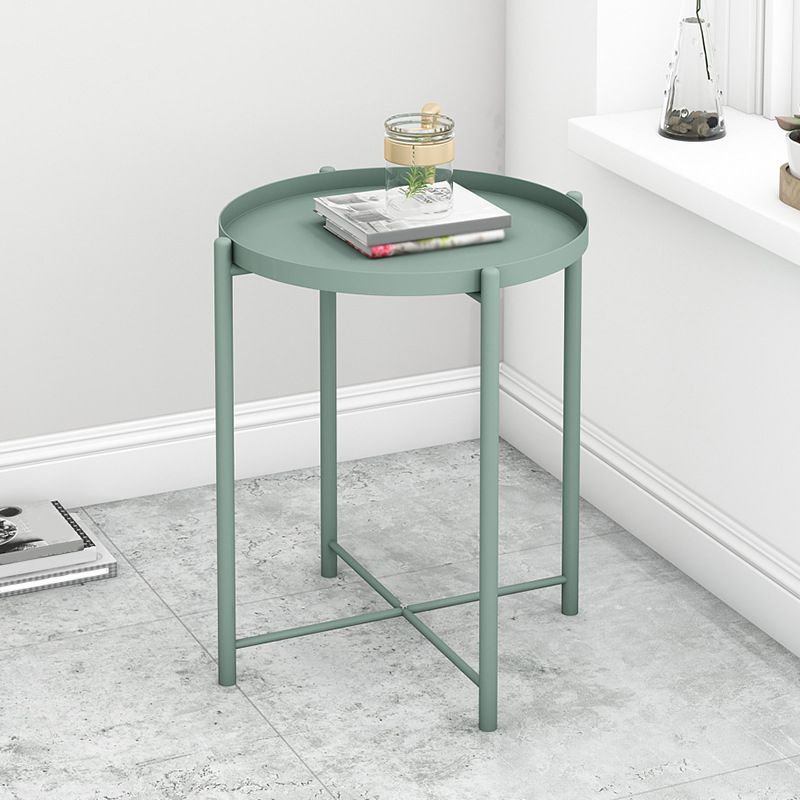 4 Legs Base Design Carbon Steel White/green/black/yellow Round Side Table